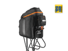 Clip-on bike commuter bag with multi-compartments.
