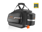 Clip-on bike trunk bag with hard base, reinforced, padded body.