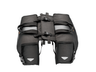 Panniers are equipped with hand-carry straps & reflective trim