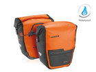 All-weather bike pannier bags on bike–orange