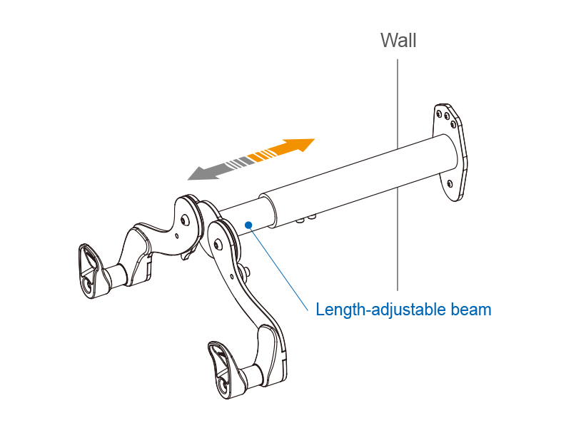 Adjustable Bicycle Wall Hanger beam length adjustable image