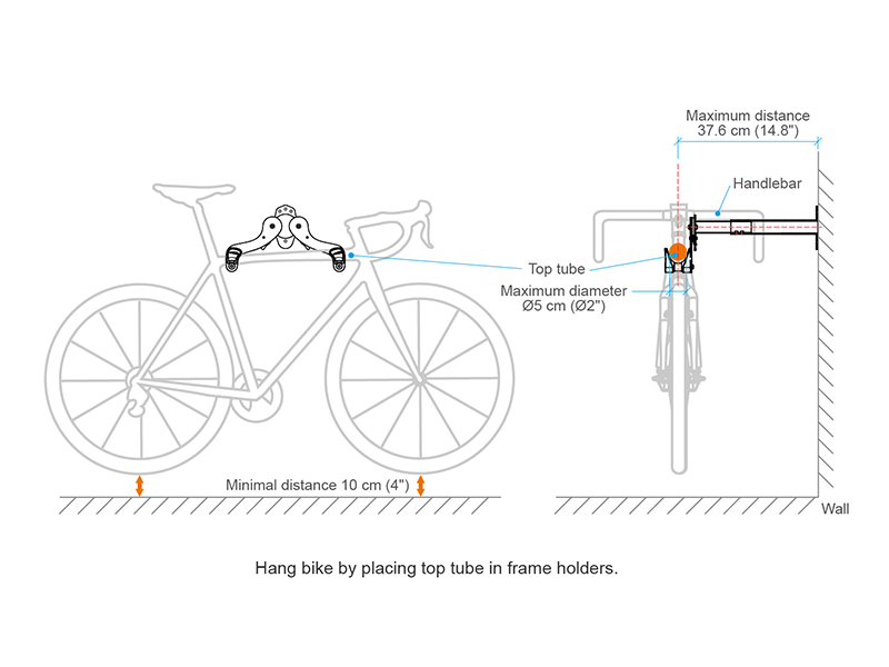 Adjustable Bicycle Wall Hanger basic specifications image