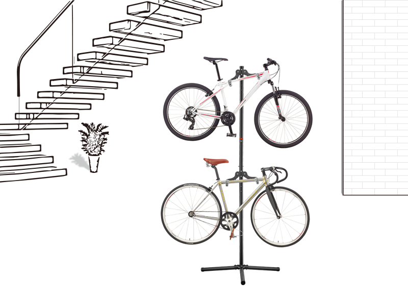 Adjustable Bicycle Hanger Stand in action image